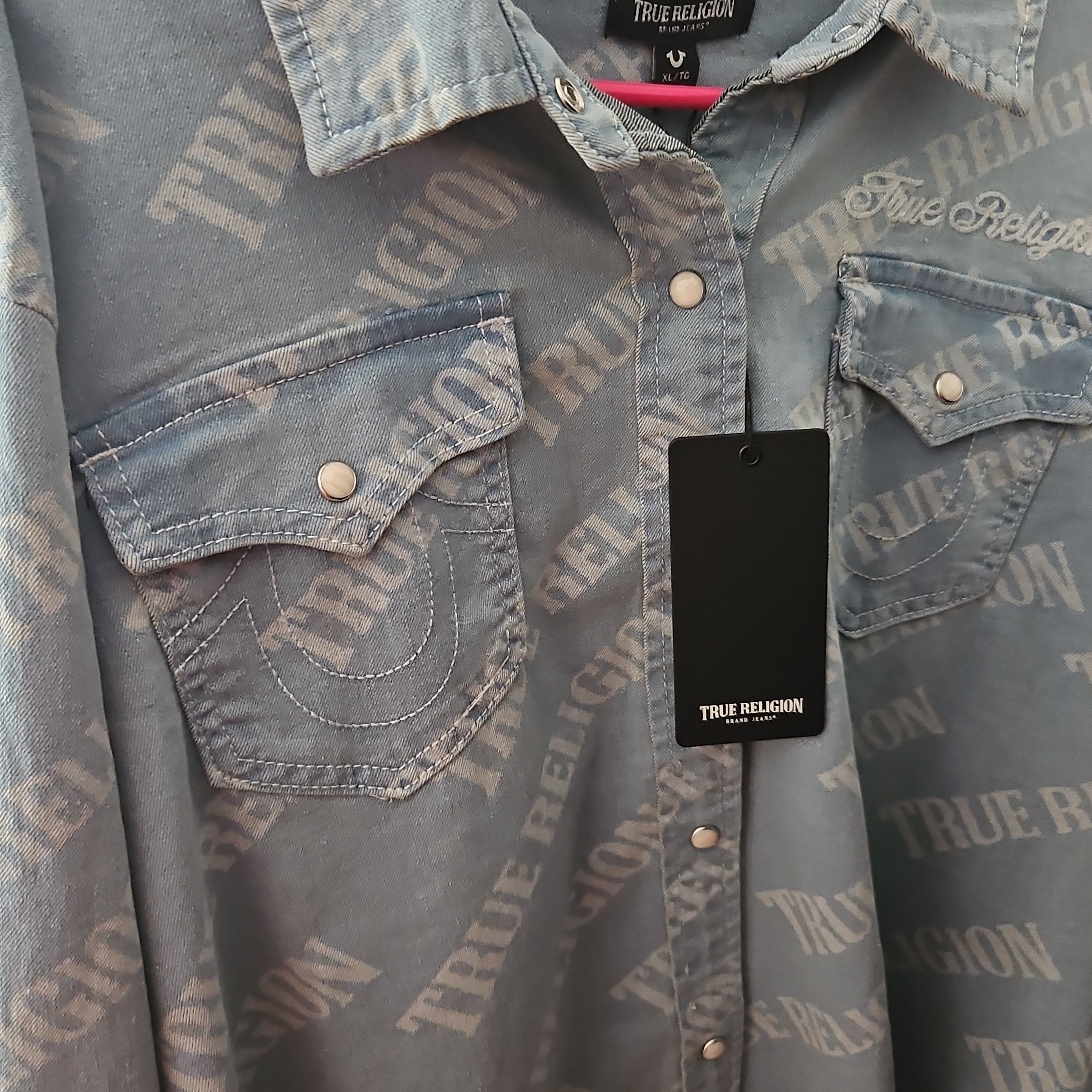 True Religion Men's Gray Casual Shirt